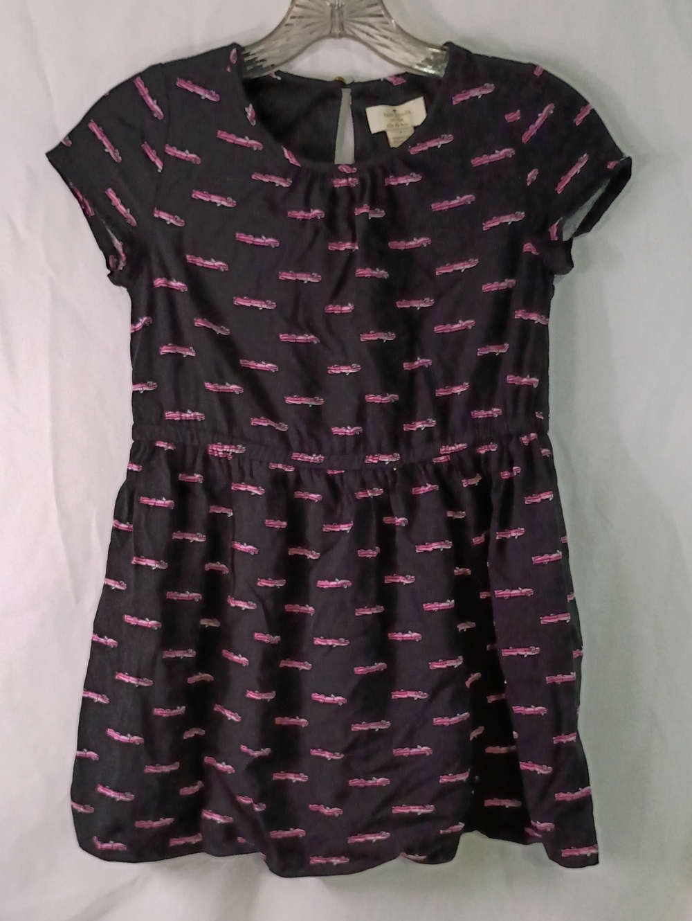 kate spade Black Dress with Pink Car Print